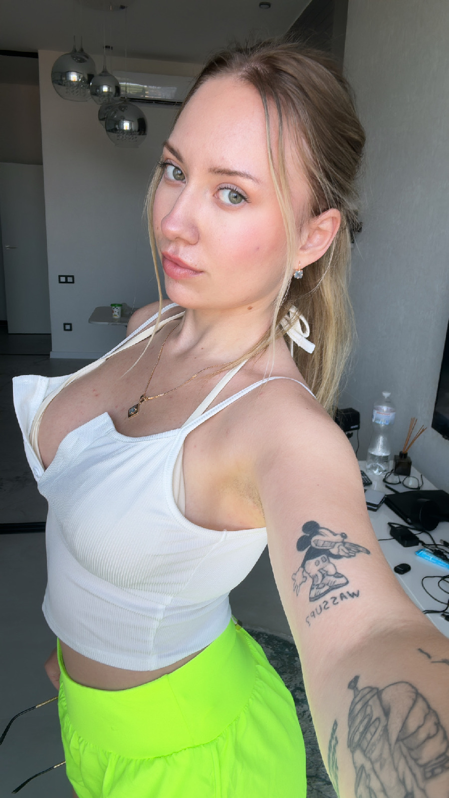 KateV in her underwear in Kinshasa