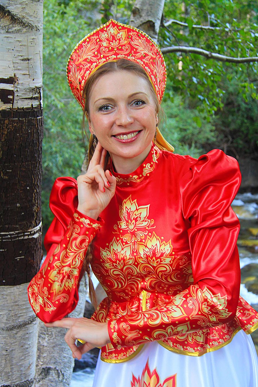 Women in Slavic costumes in Kinshasa